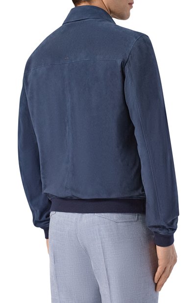 Замшевый бомбер STEFANO RICCI темно-синего цвета по цене 791000 руб., арт. M7J6100400/SUEJI3, фото 4 Замшевый бомбер STEFANO RICCI, арт. M7J6100400/SUEJI3, фото 4