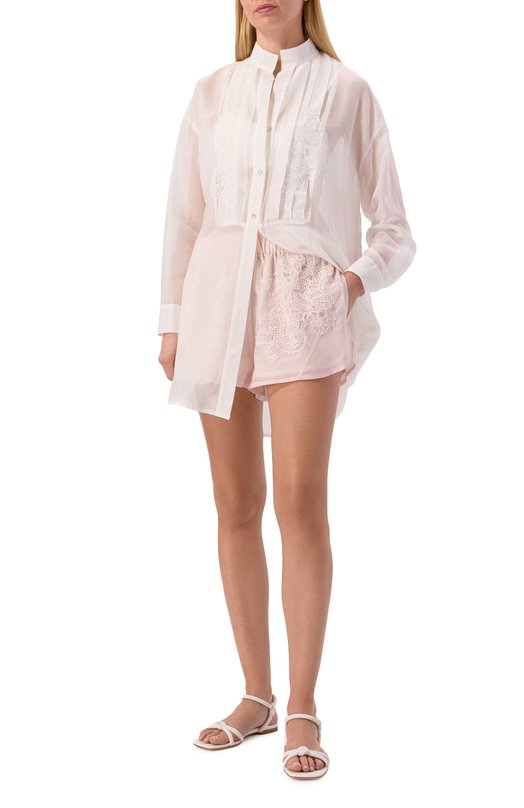 Шорты из хлопка и шелка Lila Eugenie 2527 Розовый  2527 Фото 2