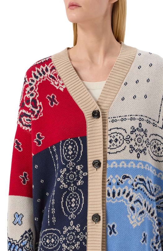 Хлопковый кардиган Weekend Max Mara BA0BAB Разноцветный  BA0BAB Фото 5