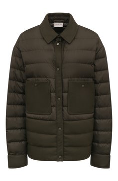 Женская пуховая куртка camicia MONCLER хаки цвета, арт. 2F000-03-59632 | Фото 1 (Материал сплава: Проставлено; Длина (верхняя одежда): Короткие; Рукава: Длинные; Материал утеплителя: Пух и перо; Материал внешний: Синтетический материал; Материал подклада: Синтетический материал; Драгоценные камни: Проставлено; Стили: Кэжуэл; Кросс-КТ: Куртка, Утепленный)