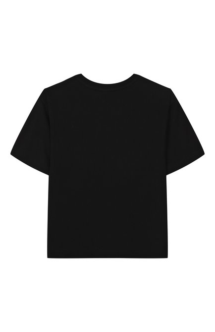 Детская хлопковая футболка MARC JACOBS (THE) черного цвета, арт. W60456 | Фото 2 (Материал внешний: Хлопок; Рукава: Короткие; Материал сплава: Проставлено; Драгоценные камни: Проставлено)