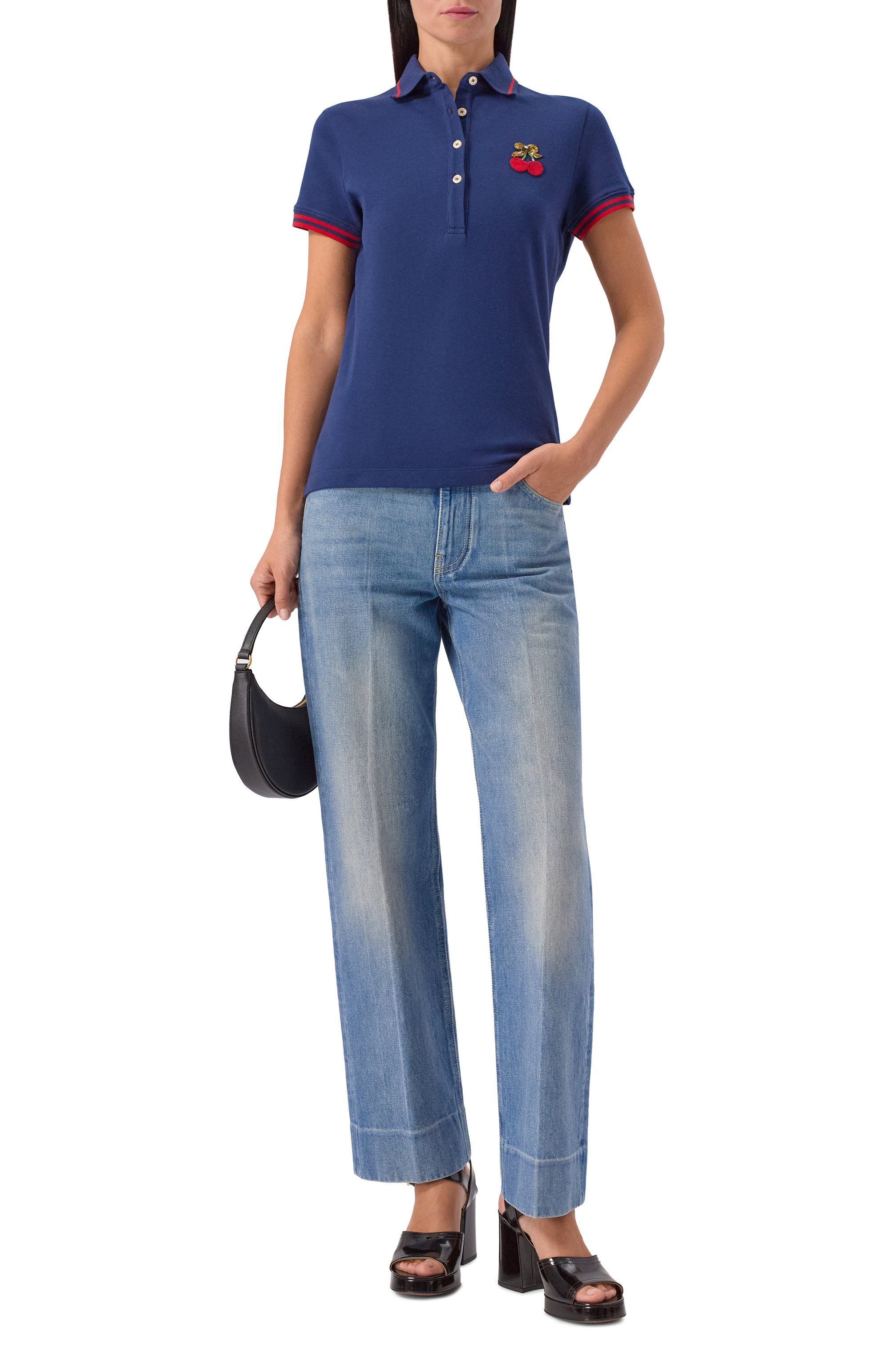 Хлопковое поло VALENTINO, арт. 7B3MH01B9G4, фото 2