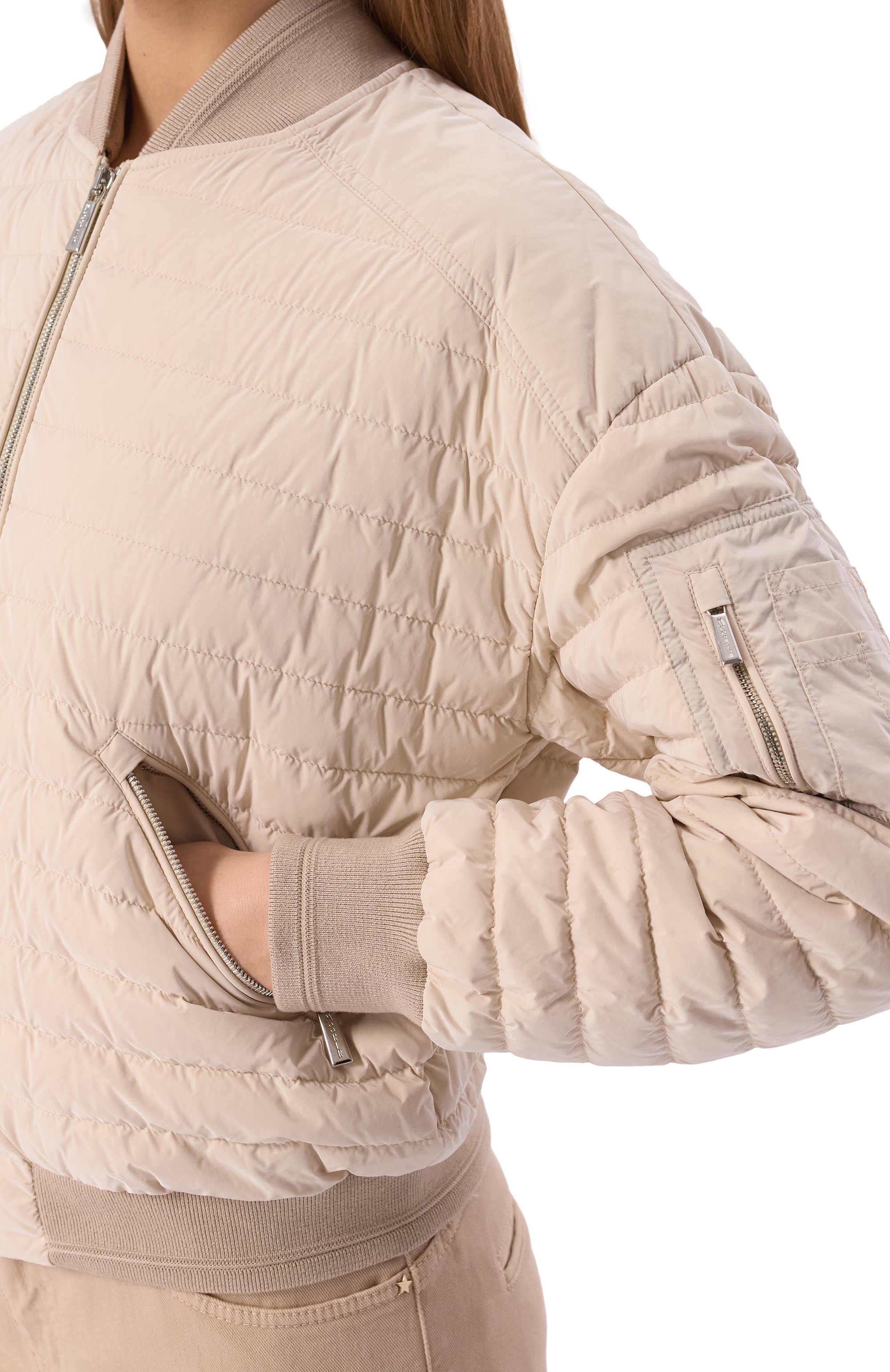 Бомбер MOORER кремового цвета по цене 143000 руб., арт. J0LANDA-0S, фото 5 Бомбер MOORER, арт. J0LANDA-0S, фото 5