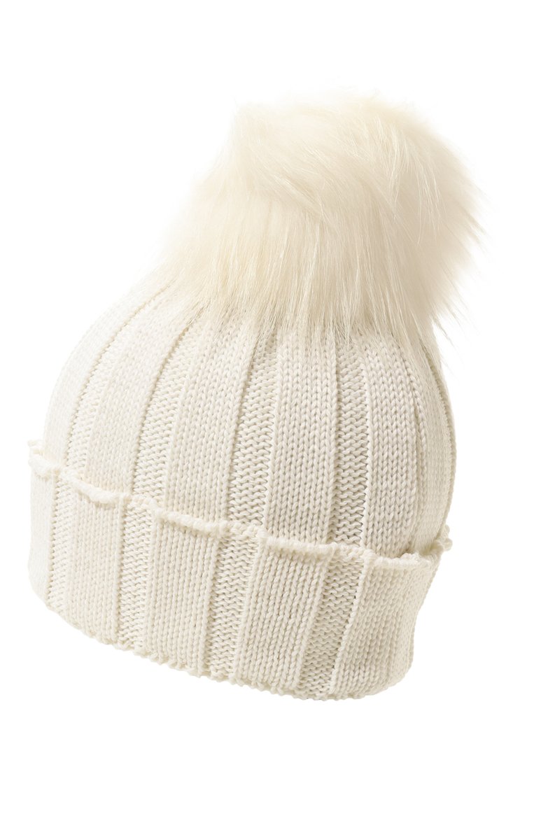 Женская шапка FREEDOMDAY белого цвета, арт. IFRW4675AF805-RFCF | Фото 3 (Материал: Текстиль, Шерсть, Синтетический материал; Материал сплава: Проставлено; Нос: Не проставлено)