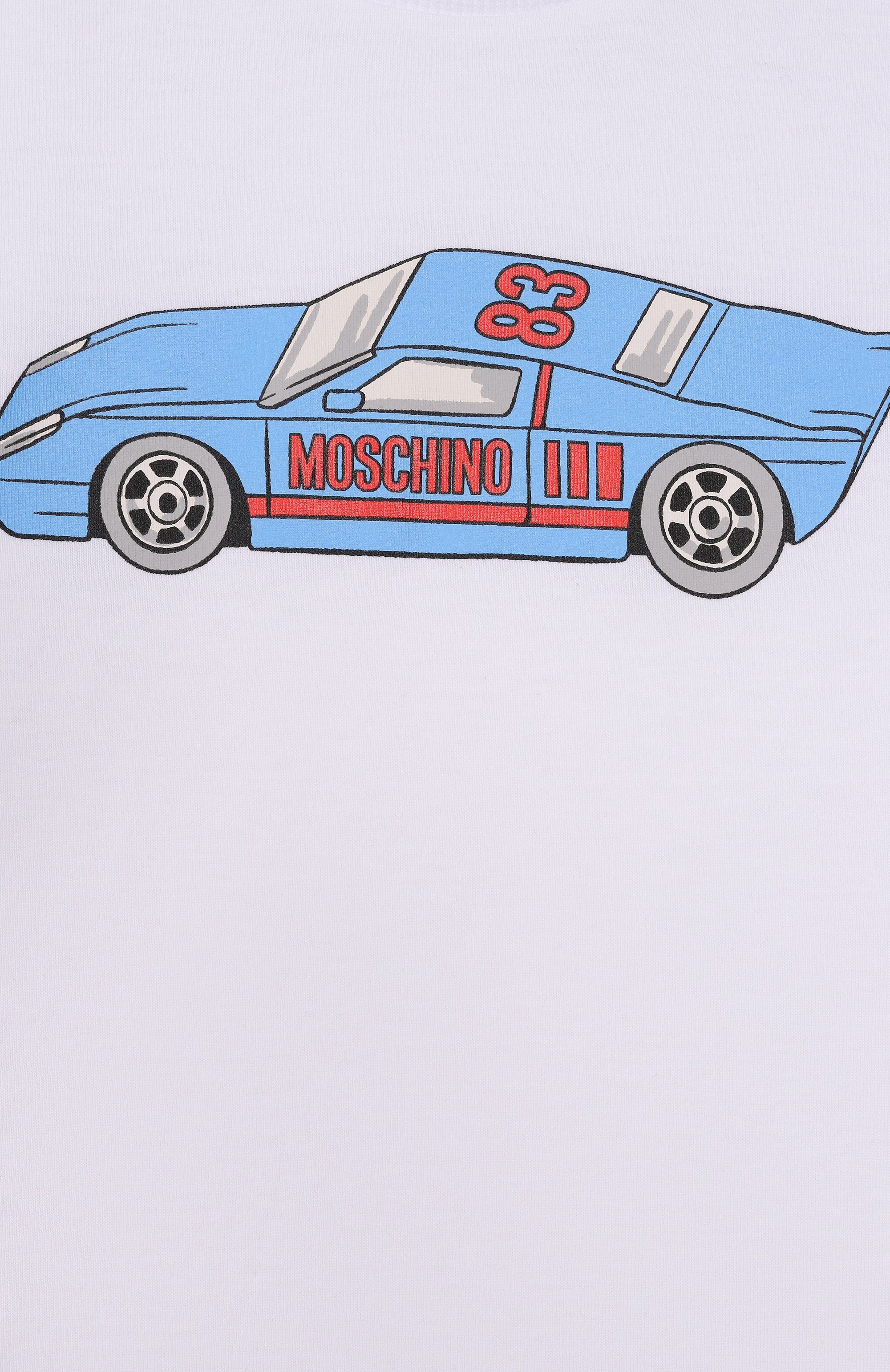 Хлопковая футболка MOSCHINO белого цвета по цене 11150 руб., арт. HRM04L/LAA02_001, фото 3 Хлопковая футболка MOSCHINO, арт. HRM04L/LAA02_001, фото 3