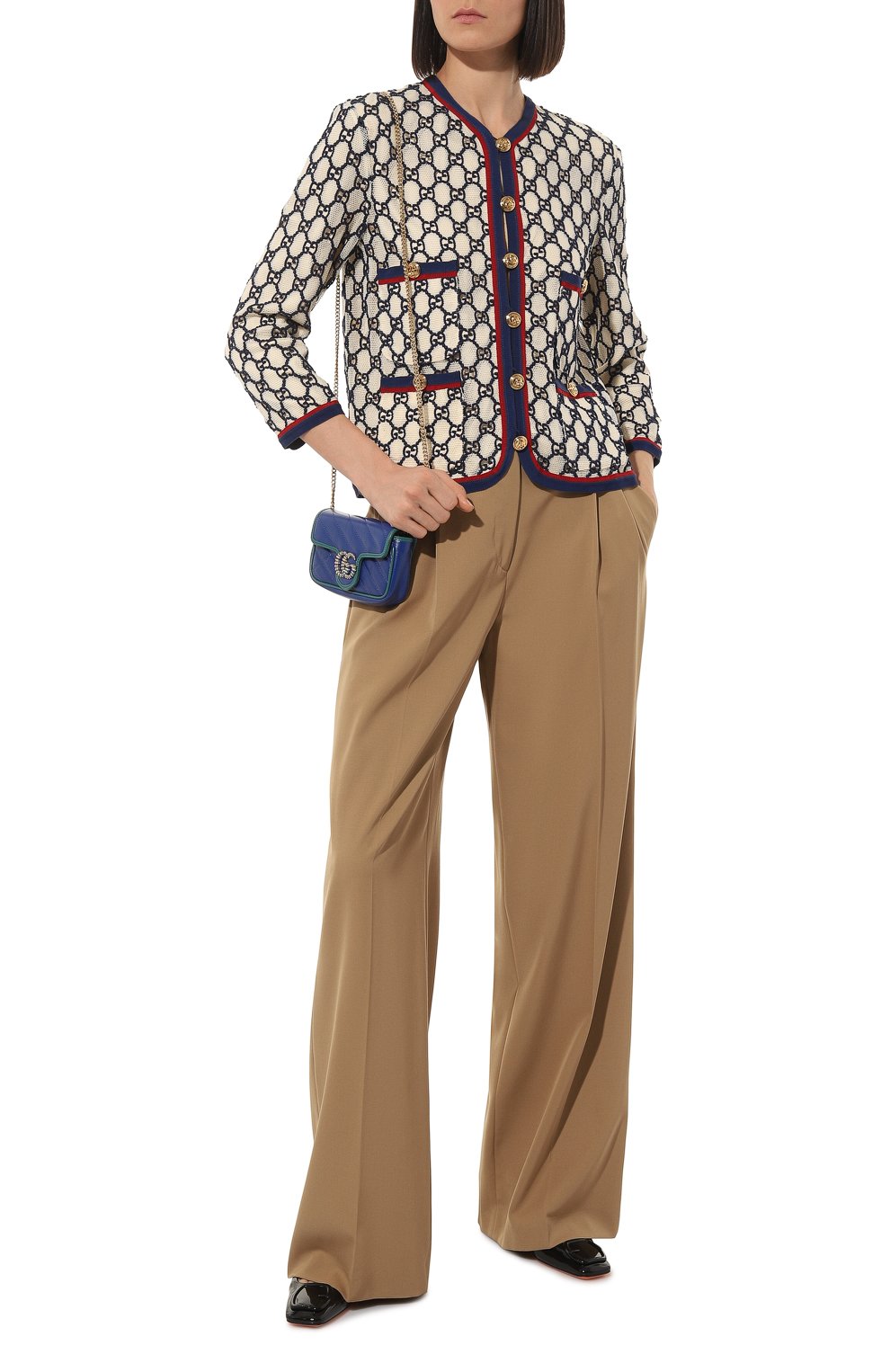 Хлопковый жакет GUCCI разноцветного цвета по цене 403200 руб., арт. 550636 ZKT15, фото 2 Хлопковый жакет GUCCI, арт. 550636 ZKT15, фото 2