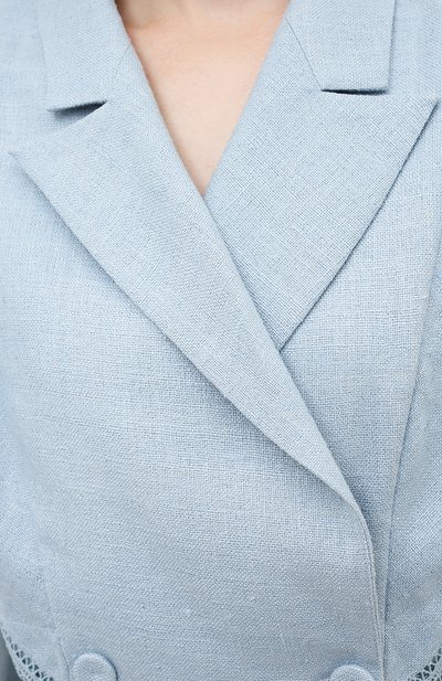 Шелковый жакет ULYANA SERGEENKO голубого цвета по цене 190000 руб., арт. GCC012SS19P (0801т19), фото 5 Шелковый жакет ULYANA SERGEENKO, арт. GCC012SS19P (0801т19), фото 5