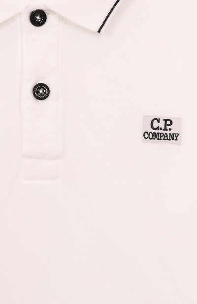 Хлопковое поло C.P. COMPANY белого цвета по цене 10800 руб., арт. C0M001/LFA04/4-8, фото 3 Хлопковое поло C.P. COMPANY, арт. C0M001/LFA04/4-8, фото 3