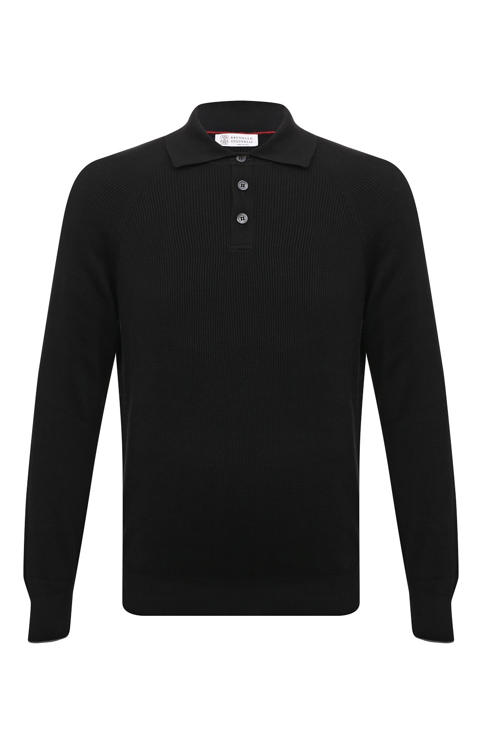 Хлопковое поло BRUNELLO CUCINELLI черного цвета по цене 138000 руб., арт. M2940B2189, фото 1 Хлопковое поло BRUNELLO CUCINELLI, арт. M2940B2189, фото 1