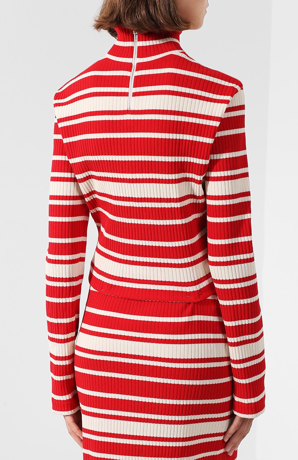 Укороченная водолазка в полоску PRADA, арт. 39464-1R1T-F0011, фото 4