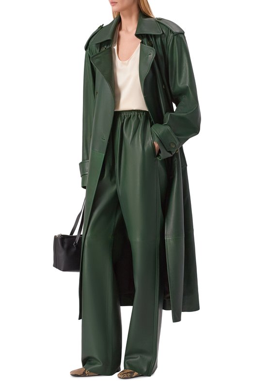 Кожаные брюки Petar Petrov S26LP6 Зелёный  S26LP6 Фото 2