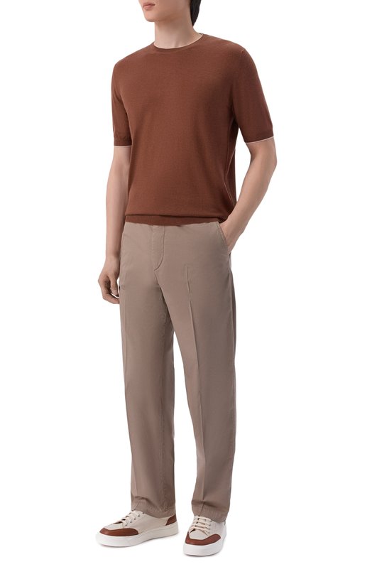 Джемпер из кашемира и шелка Fedeli MU0L5718B/CASMERE SETA BIC Коричневый  MU0L5718B/CASMERE SETA BIC Фото 2