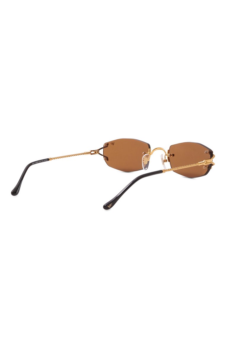 Женские солнцезащитные очки VINTAGE FRAMES коричневого цвета, арт. ASPEN 24KT G0LD/ESPRESS0 | Фото 5 (Нос: Не проставлено; Материал: Металл; Тип очков: С/з; Региональные ограничения белый список (Axapta Mercury): Не проставлено; Кросс-КТ: С/з-унисекс; Очки форма: Безоправные, Овальные; Оптика Гендер: оптика-унисекс)