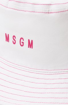 Детская хлопковая панама MSGM KIDS белого цвета, арт. S4MSJUCT057 | Фото 3 (Материал сплава: Проставлено; Нос: Не проставлено; Материал: Текстиль, Хлопок)