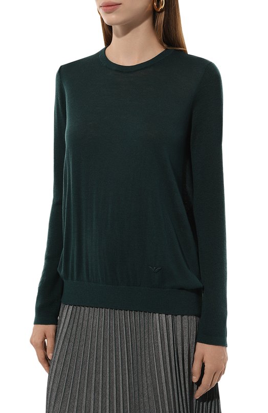 Пуловер из шерсти и шелка Emporio Armani 6D2MTE/2M01Z Зелёный  6D2MTE/2M01Z Фото 3