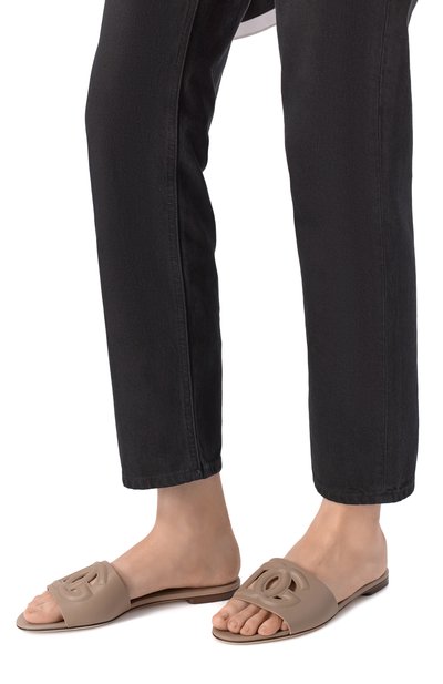 Женские кожаные шлепанцы bianca DOLCE & GABBANA, арт. CQ0436/AY329