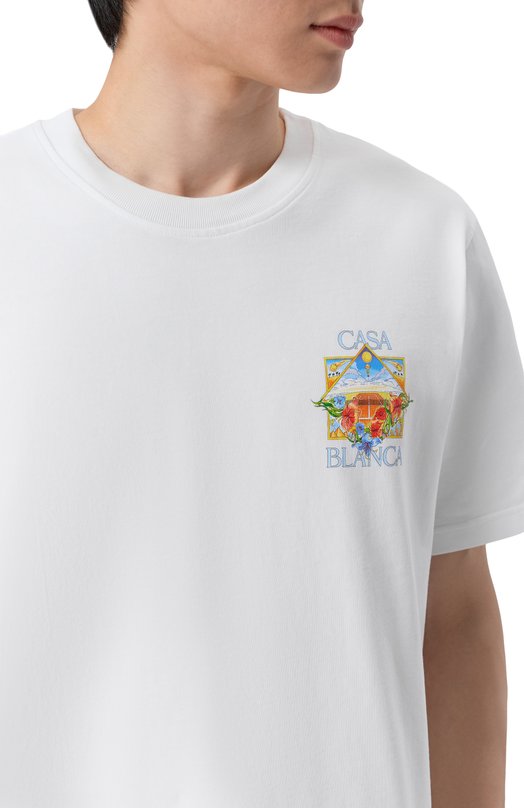 Хлопковая футболка Casablanca M-SS26-JTS-001-13 Белый  M-SS26-JTS-001-13 Фото 5