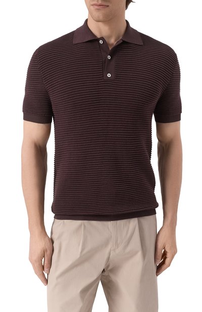 Поло из шелка и хлопка KITON бордового цвета по цене 222000 руб., арт. UMK065907, фото 3 Поло из шелка и хлопка KITON, арт. UMK065907, фото 3