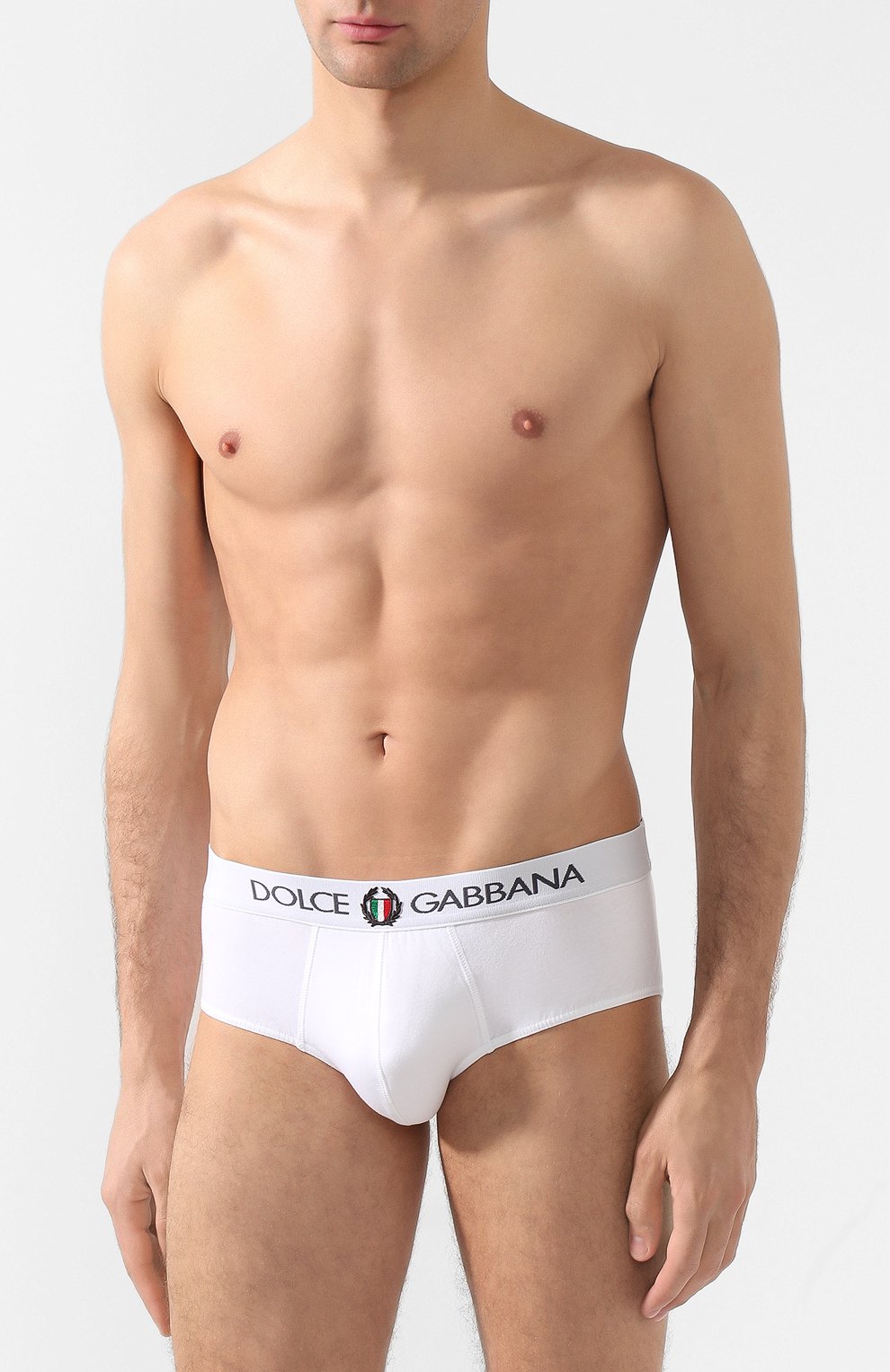 Хлопковые хипсы с широкой резинкой DOLCE & GABBANA белого цвета по цене 7850 руб., арт. 0121/N3A03J/00020, фото 2 Хлопковые хипсы с широкой резинкой DOLCE & GABBANA, арт. 0121/N3A03J/00020, фото 2