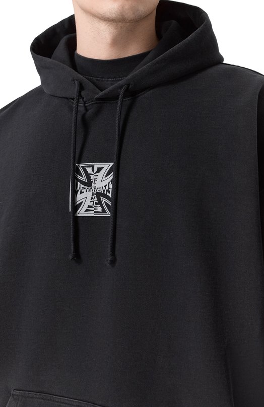 Хлопковое худи VETEMENTS ME76HD161B/1302 M0LLET0N Чёрный  ME76HD161B/1302 M0LLET0N Фото 5