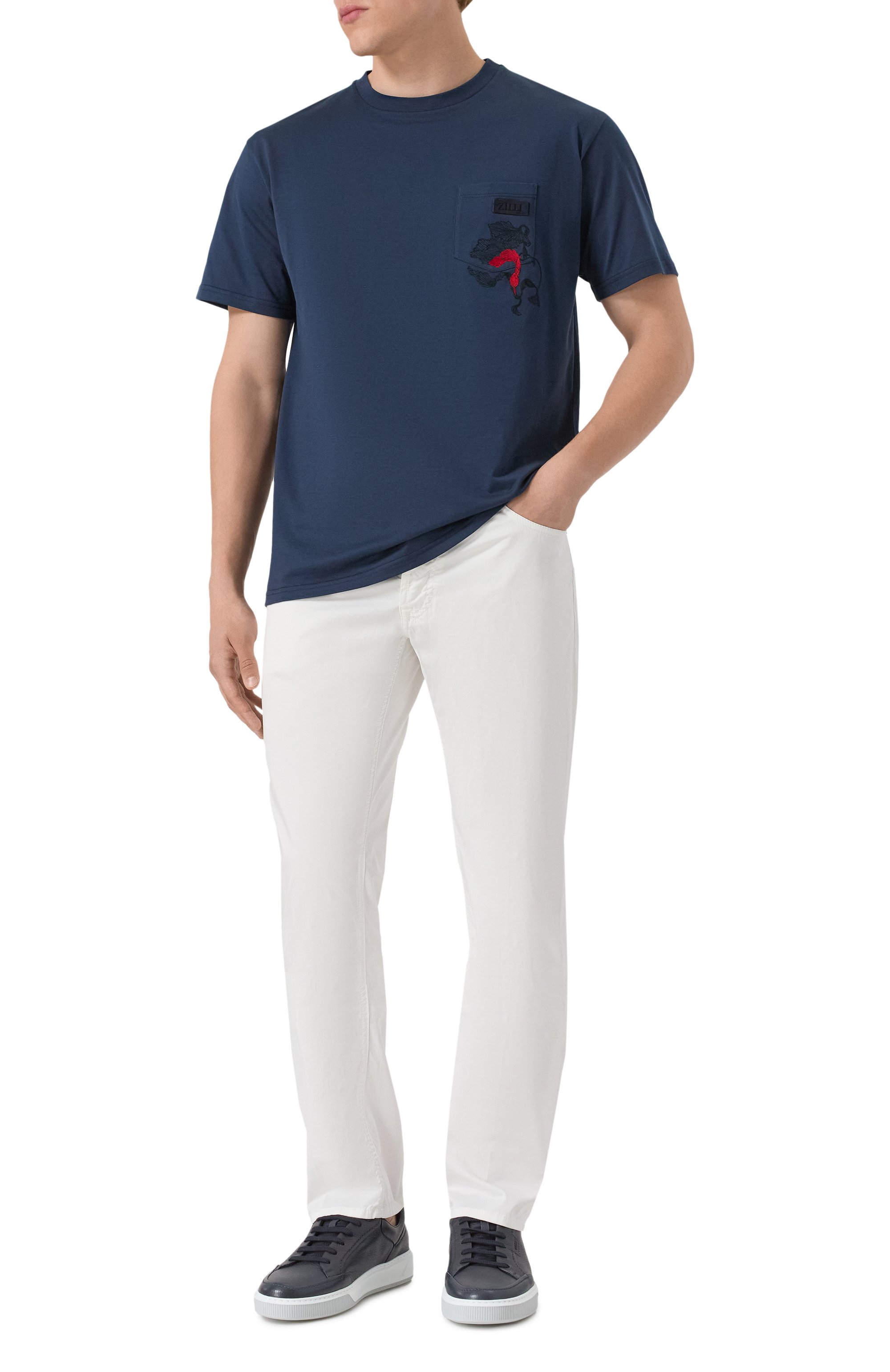 Футболка из хлопка и шелка ZILLI, арт. TSR02LM0107VFWE00, фото 2