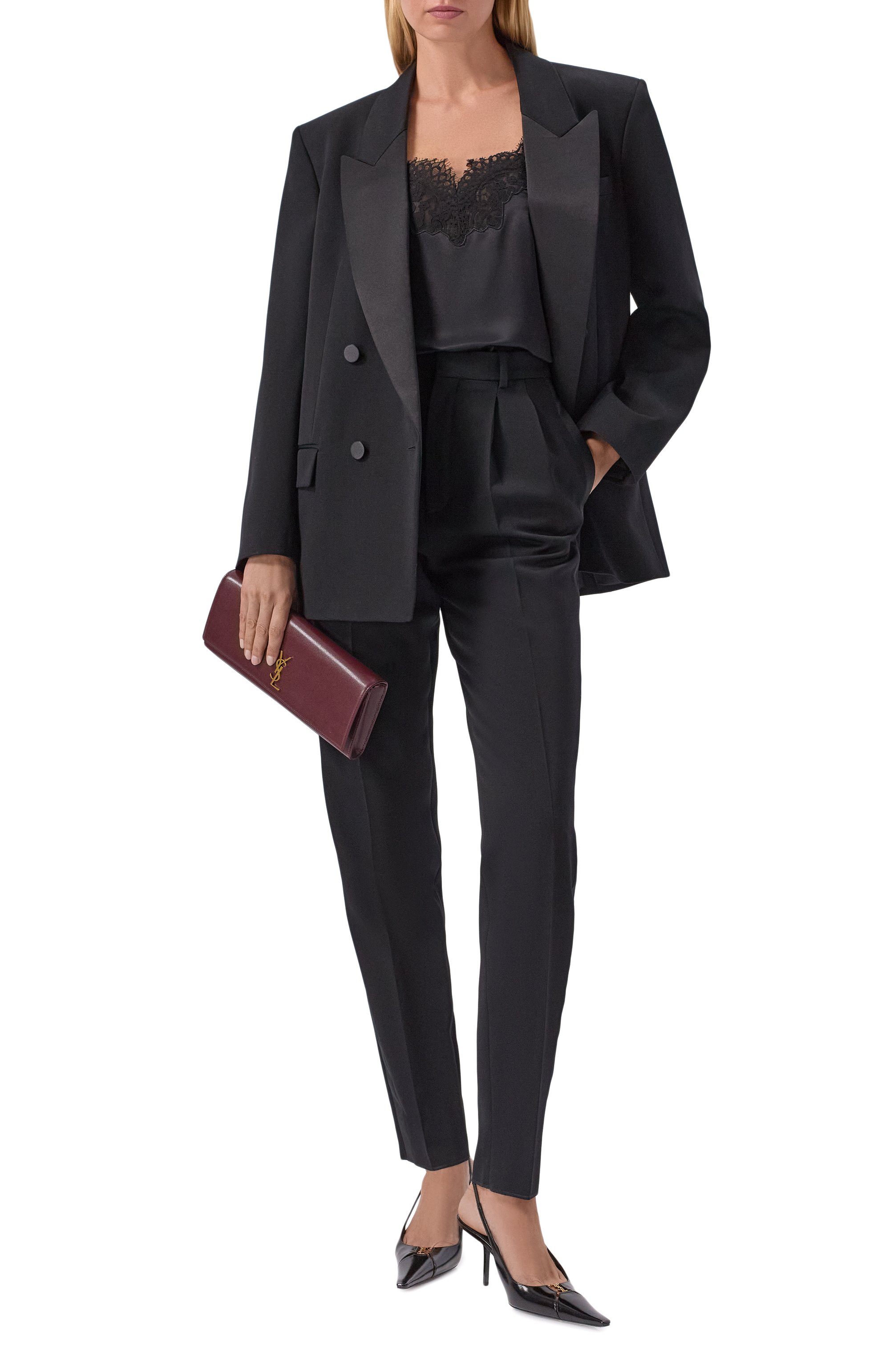 Шерстяные брюки SAINT LAURENT, арт. 858994/Y7E63, фото 2