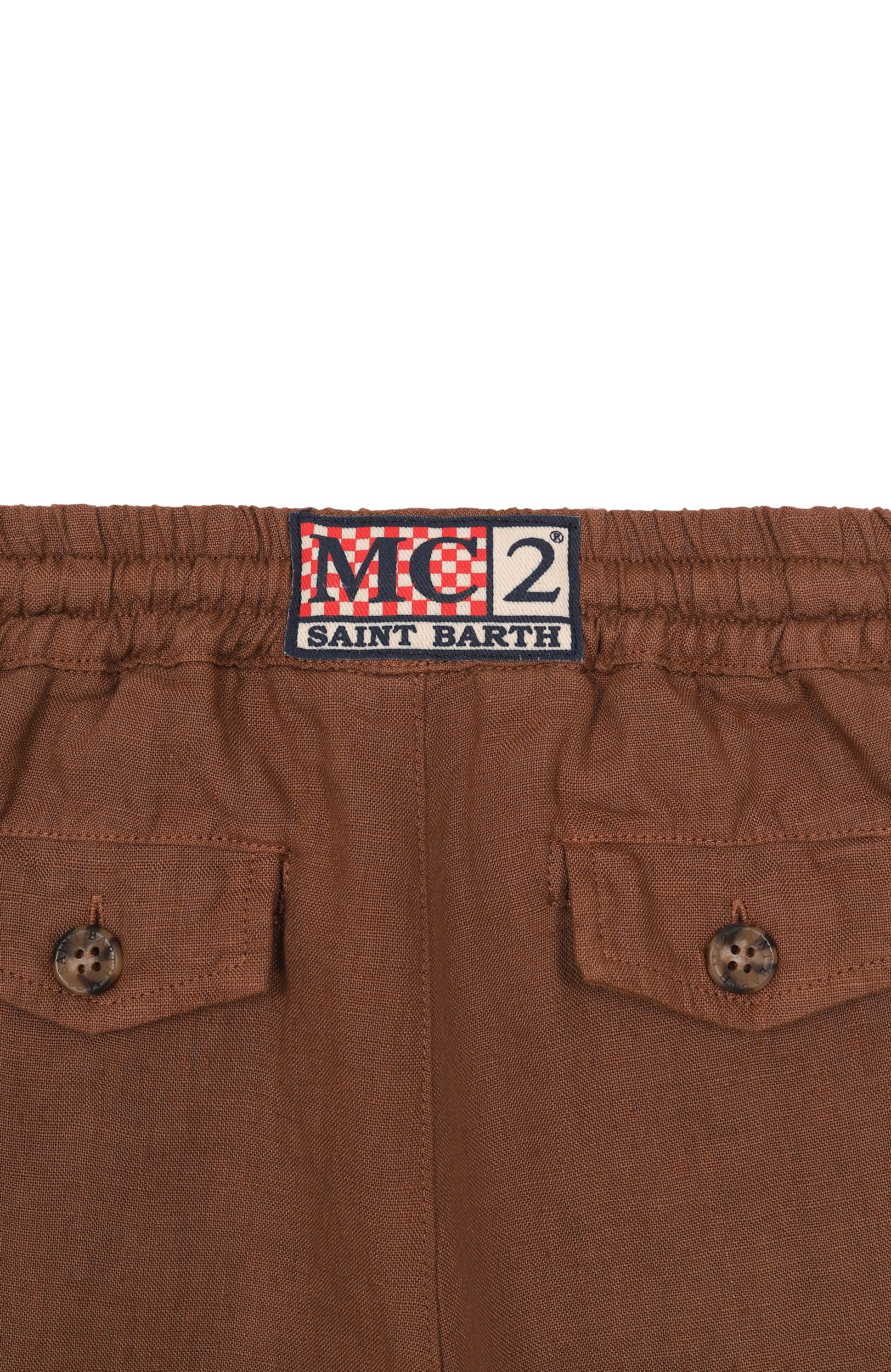 Льняные брюки MC2 SAINT BARTH коричневого цвета по цене 17150 руб., арт. CAA0002-00121L/CALAIS JR, фото 3 Льняные брюки MC2 SAINT BARTH, арт. CAA0002-00121L/CALAIS JR, фото 3