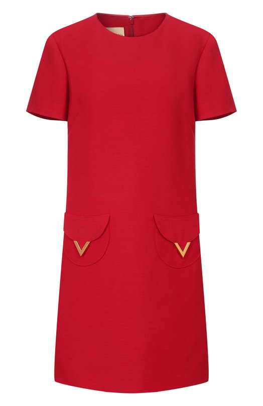 Платье из шерсти и шелка Valentino 8B3VAJD5/1CF Красный 8B3VAJD5/1CF