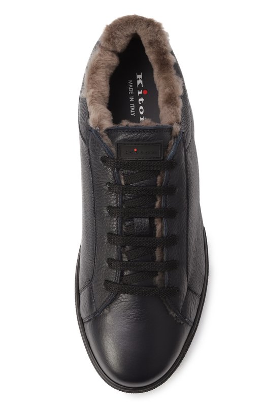 Кожаные кеды Kiton USSA157N0012602/M Синий  USSA157N0012602/M Фото 6