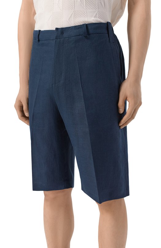 Льняные шорты Kiton UPKN098K0708H Синий  UPKN098K0708H Фото 3