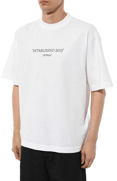 Хлопковая футболка OFF-WHITE, арт. 0MAA120C99JER009, фото 3