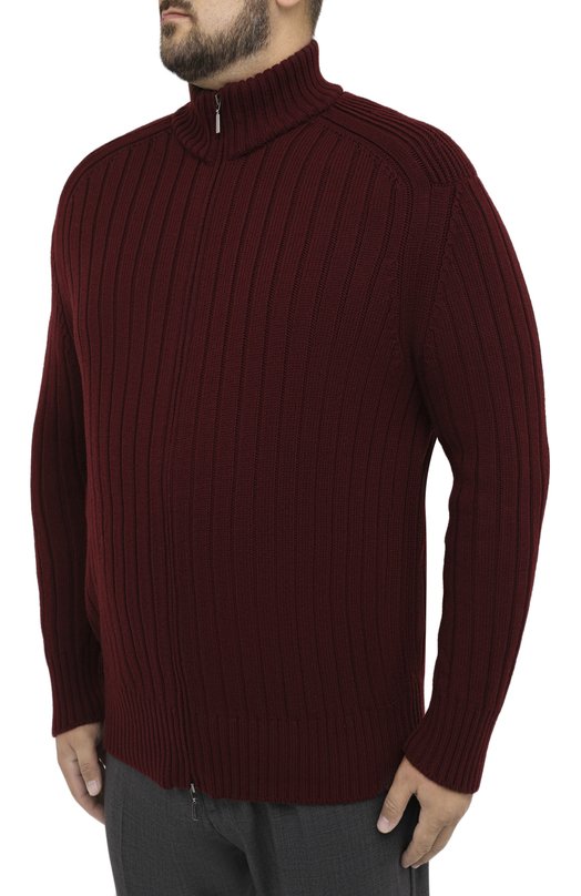 Шерстяной кардиган Cruciani Бордовый, фото 3