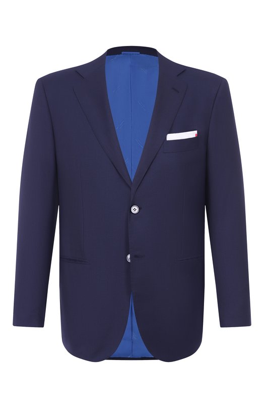 Шерстяной пиджак Kiton UG81K0982823 Синий UG81K0982823