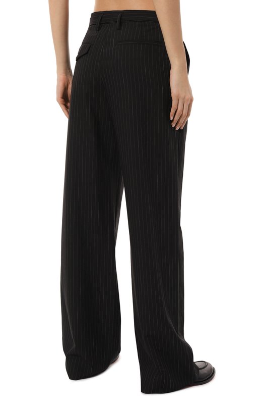 Шерстяные брюки Ann Demeulemeester 2402-W-TR01-FA516-D0091 Чёрно-белый  2402-W-TR01-FA516-D0091 Фото 4