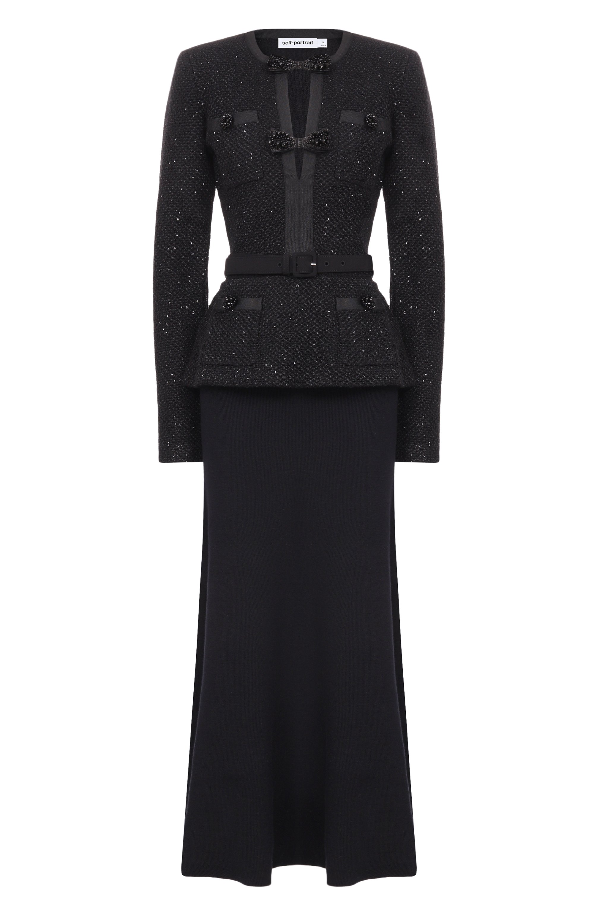 Платье с отделкой пайетками SELF-PORTRAIT, арт. RS26210MB, фото 1