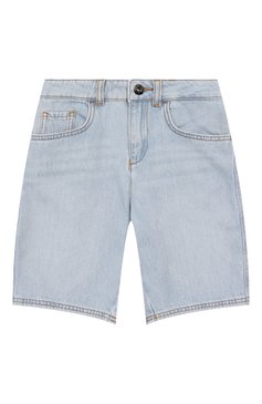 Детские джинсовые шорты EMPORIO ARMANI голубого цвета, арт. EB000257/AF13617 | Фото 1 (Материал внешний: Хлопок, Деним; Нос: Не проставлено; Кросс-КТ: Деним; Автоматизация состава: Проставлено; Ростовка одежда: 4 года | 104 см, 6 лет | 116 см, 5 лет | 110 см, 7 лет | 122 см, 8 лет | 128 см, 10 - 11 лет | 140 - 146см, 13 - 15 лет | 158 см, 16 лет | 164 см)