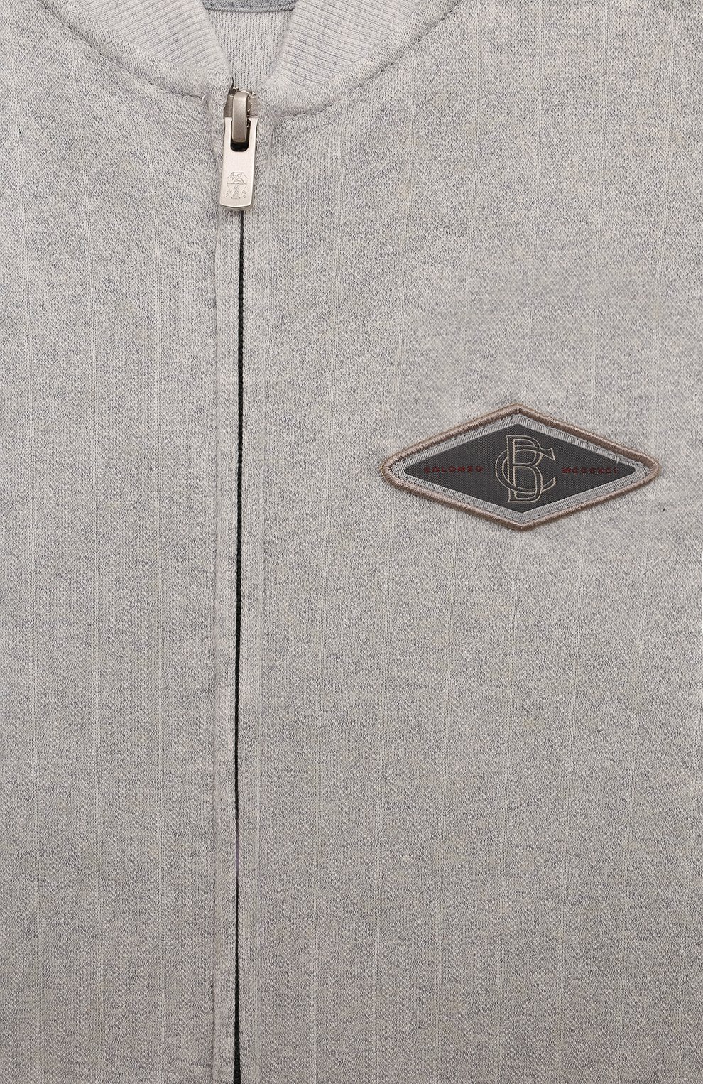 Хлопковый бомбер BRUNELLO CUCINELLI светло-серого цвета по цене 54850 руб., арт. BM833E179C, фото 3 Хлопковый бомбер BRUNELLO CUCINELLI, арт. BM833E179C, фото 3