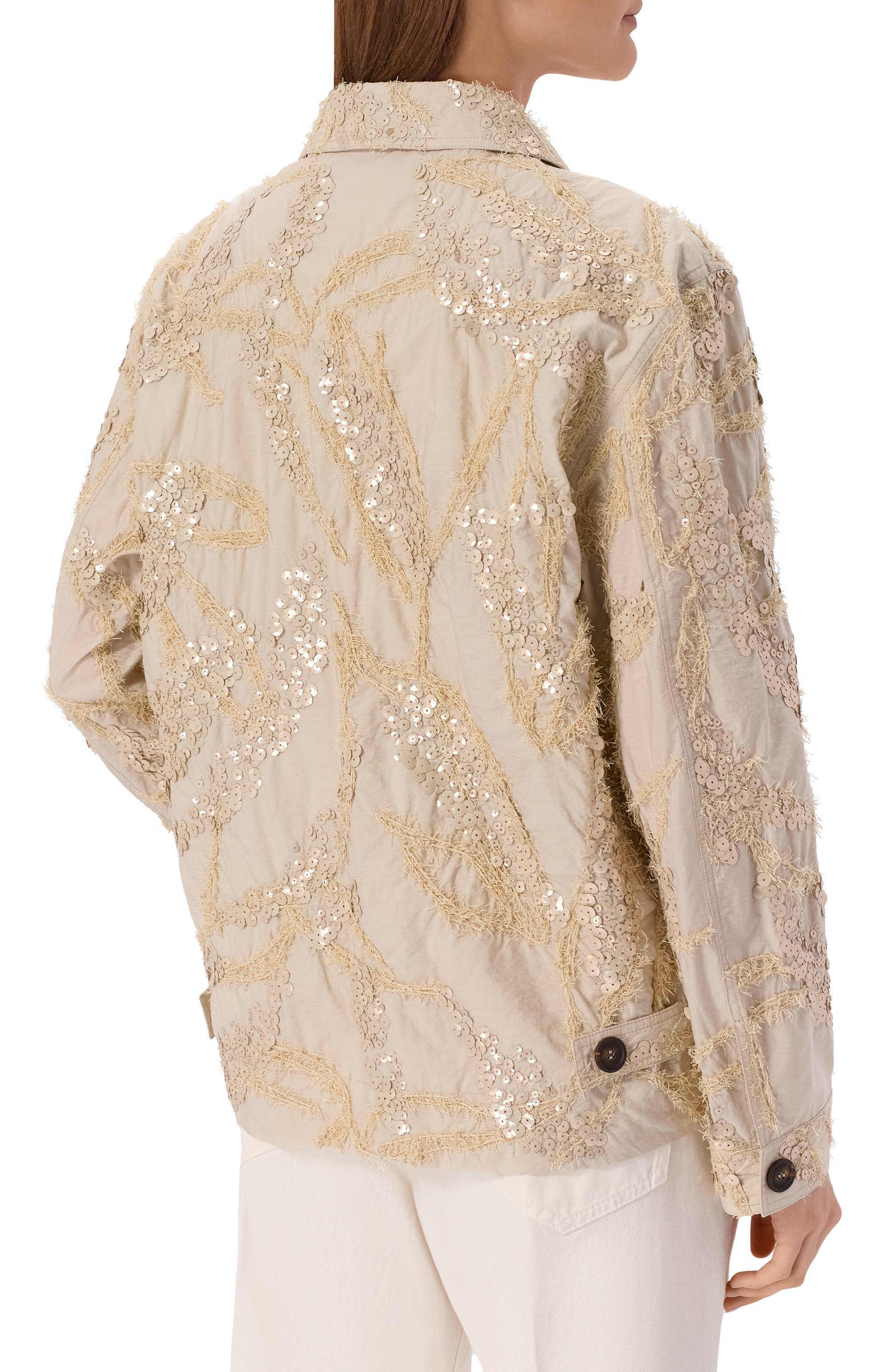 Хлопковая куртка с отделкой пайетками BRUNELLO CUCINELLI, арт. M0F79HM206, фото 4