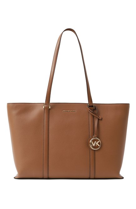 Женская сумка-тоут temple MICHAEL MICHAEL KORS коричневого цвета, арт. 30R4G1LT3L | Фото 1 (Материал сплава: Проставлено; Драгоценные камни: Проставлено; Размер: large; Материал: Натуральная кожа)