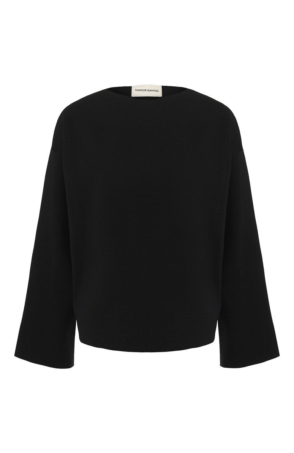 Шерстяной пуловер MANSUR GAVRIEL черного цвета по цене 41050 руб., арт. WF19K014HN, фото 1 Шерстяной пуловер MANSUR GAVRIEL, арт. WF19K014HN, фото 1