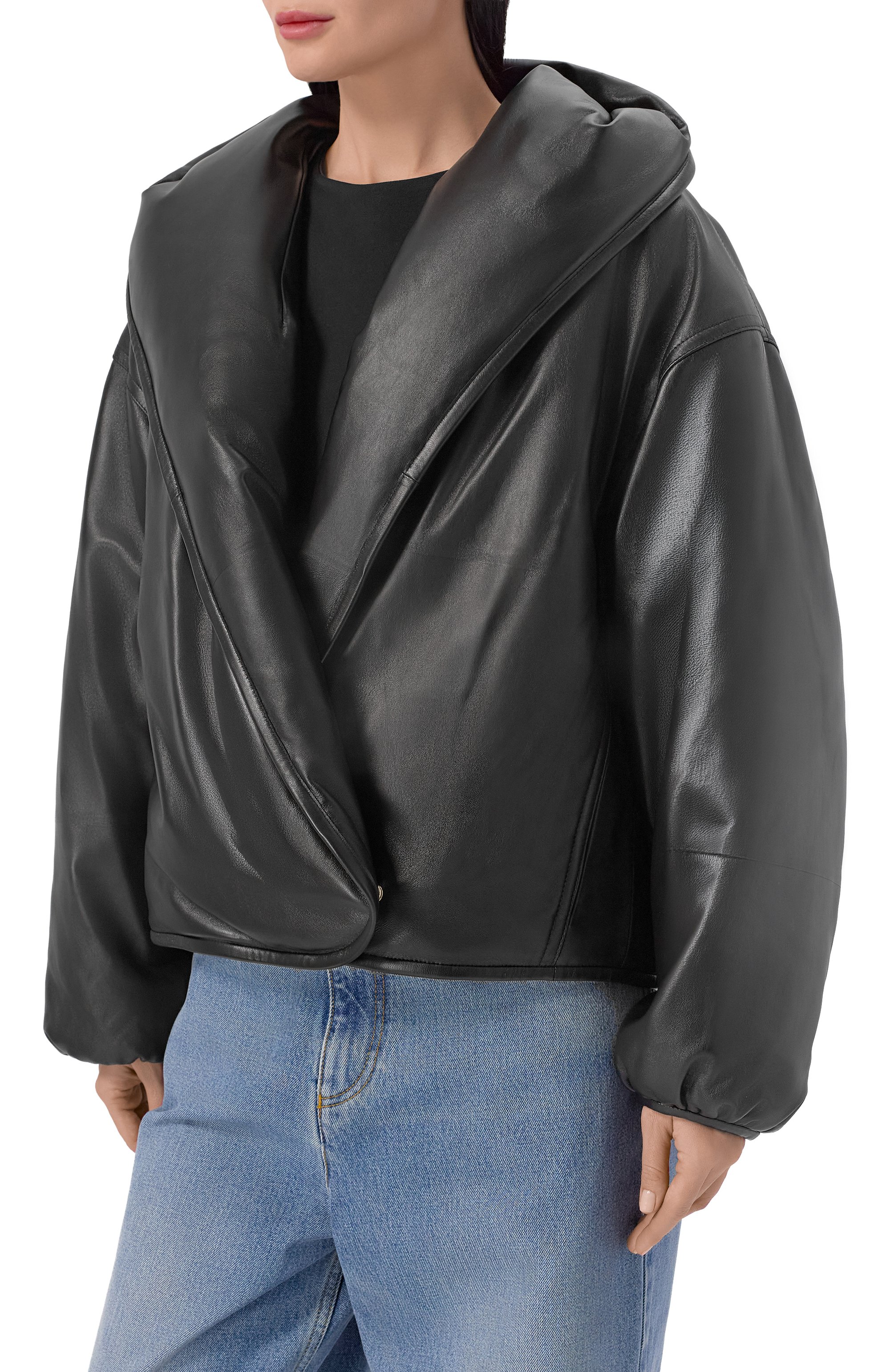 Кожаная куртка ALAIA черного цвета по цене 847000 руб., арт. AA9V1247C228C, фото 3 Кожаная куртка ALAIA, арт. AA9V1247C228C, фото 3