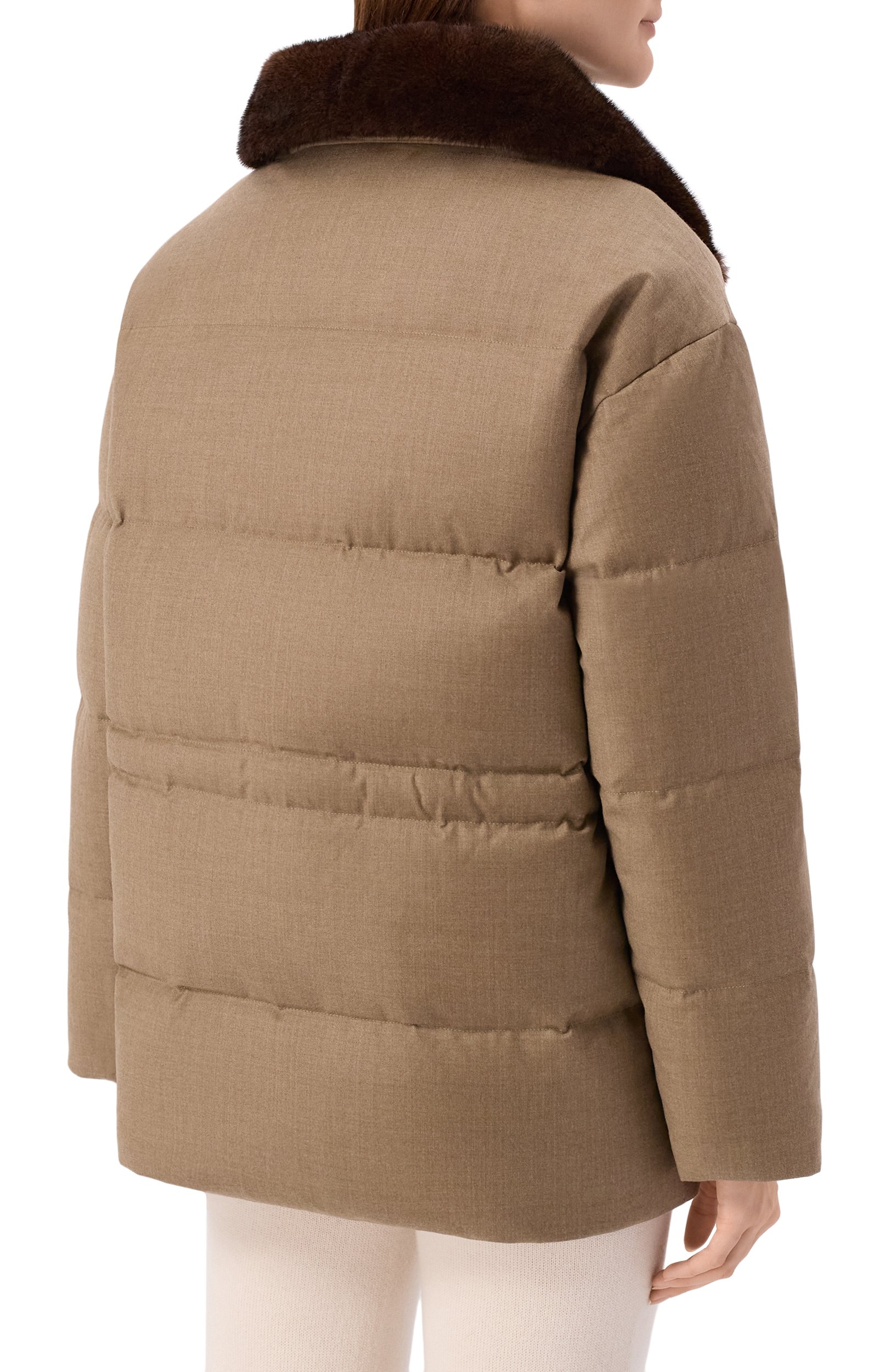 Пуховик из шерсти и шелка с отделкой из норки YVES SALOMON, арт. 27WYV06772W02W, фото 4