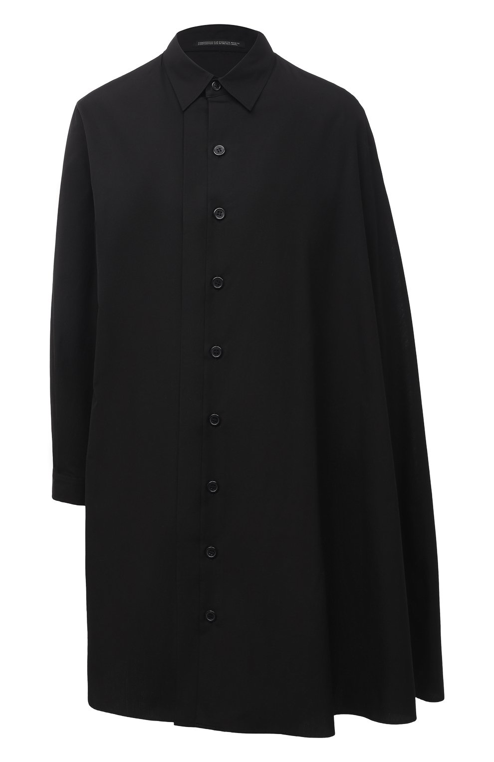 Хлопковая рубашка YOHJI YAMAMOTO черного цвета по цене 104500 руб., арт. NR-B04-001, фото 1 Хлопковая рубашка YOHJI YAMAMOTO, арт. NR-B04-001, фото 1