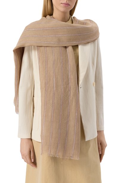 Льняной палантин BRUNELLO CUCINELLI, арт. MSCDAGL42, фото 3