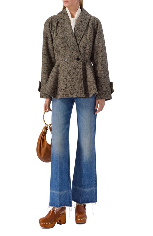 Кожаные сабо Jeanette Chloé CHC25U10VLT Коричневый  CHC25U10VLT Фото 3