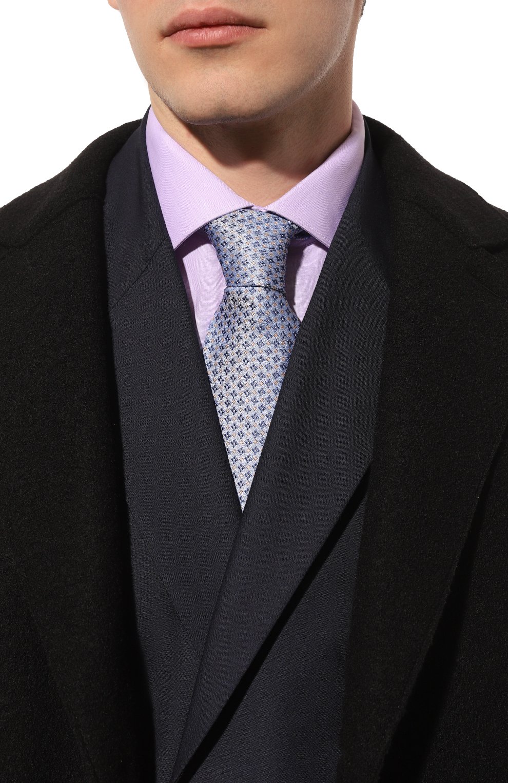Шелковый галстук KITON голубого цвета по цене 31900 руб., арт. UCRVKLC02I54, фото 2 Шелковый галстук KITON, арт. UCRVKLC02I54, фото 2