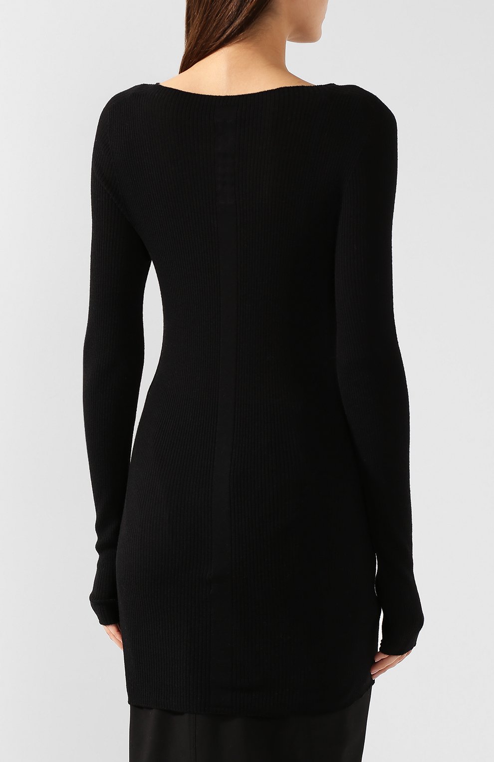 Шерстяной пуловер RICK OWENS черного цвета по цене 33600 руб., арт. RP20S1621/RIBM, фото 4 Шерстяной пуловер RICK OWENS, арт. RP20S1621/RIBM, фото 4