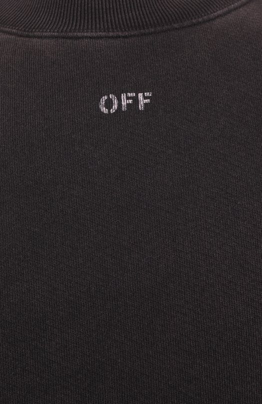 Хлопковый свитшот Off-White 0MBA054C99FLE009 Серый  0MBA054C99FLE009 Фото 7