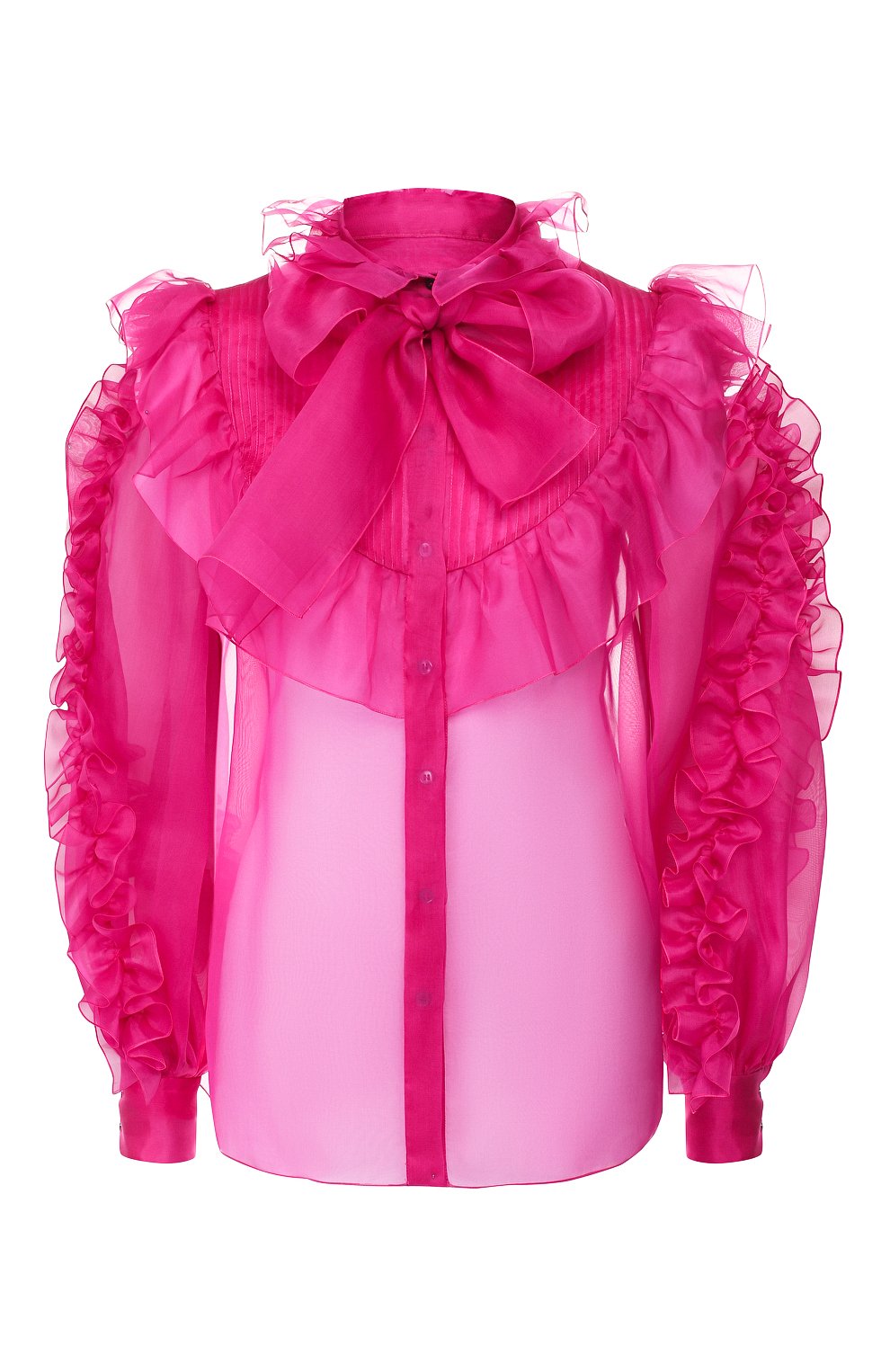 Шелковая блузка DOLCE & GABBANA фуксия цвета по цене 157500 руб., арт. F5J45T/FU1BU, фото 1 Шелковая блузка DOLCE & GABBANA, арт. F5J45T/FU1BU, фото 1