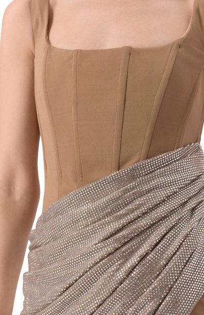 Платье с отделкой стразами GIUSEPPE DI MORABITO, арт. 04SSDR453FC 04428, фото 5